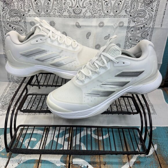 ADIDAS Avacourt 2 Tennis/Pickleball Shoes Womens Size US 8 White/Silver IG3030 - Picture 1 of 11